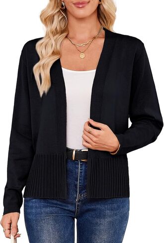 Yekaty Lightweight Cardigans for Women Summer Cropped Open Front Spring Cardigans Long Sleeve Jackets, S-2XL in Saudi Arabia