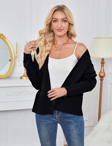 Yekaty Lightweight Cardigans for Women Summer Cropped Open Front Spring Cardigans Long Sleeve Jackets, S-2XL in Saudi Arabia