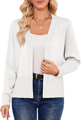 Yekaty Lightweight Cardigans for Women Summer Cropped Open Front Spring Cardigans Long Sleeve Jackets, S-2XL in Kuwait