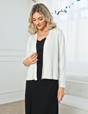 Yekaty Lightweight Cardigans for Women Summer Cropped Open Front Spring Cardigans Long Sleeve Jackets, S-2XL in Kuwait