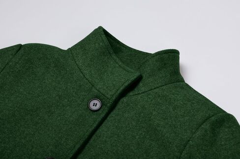 CHARTOU Women Winter Long Pea Coat Wool Blend Stand Collar Single Breast Thicken Blazer Jacket in Saudi Arabia