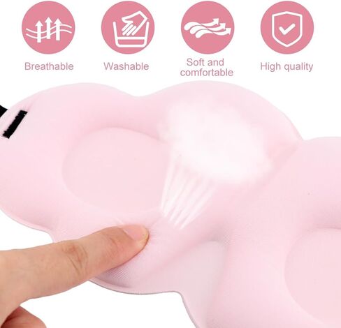 Sleeping Mask, Sleep Mask, 2 Pcs Portable Memory Foam Sleeping Cloud Shape Eye Cover Eye Mask, Light Blocking with 3D Grooves, Comfortable Gift for Women Men(Black+Pink) in Saudi Arabia