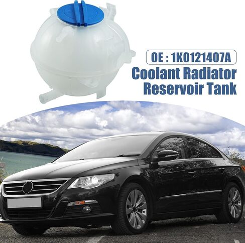 X AUTOHAUX Coolant Radiator Reservoir Tank 1K0121407A Coolant Overflow Expansion Bottle with Cap and Sensor for Volkswagen Jetta Tiguan Golf for Audi A3 Q3 TT in Saudi Arabia