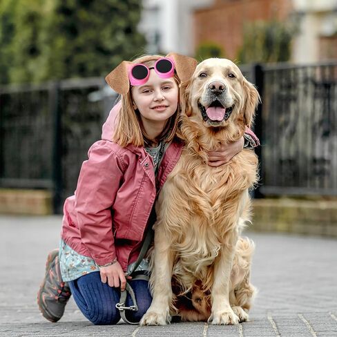 Yezmo Brown Dog Ears Headband Pink Steampunk Goggles Set, Cartoon Puppy Ears Costume Accessories for Women Girls for Cosplay in Kuwait