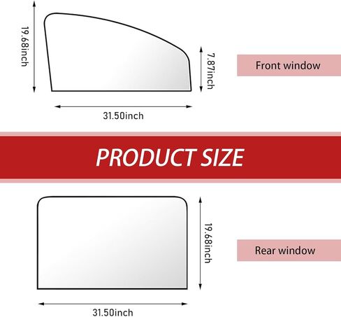 4 PCS Car Front Side Window Sun Shade, 31.50In x 19.68In x 7.87In, 31.50In x 19.68In, Foldable Vehicle Rear Side Window Heat Insulation Accessories, Universal for Most Cars (Silver) in Saudi Arabia