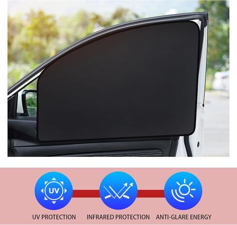 4 PCS Car Front Side Window Sun Shade, 31.50In x 19.68In x 7.87In, 31.50In x 19.68In, Foldable Vehicle Rear Side Window Heat Insulation Accessories, Universal for Most Cars (Silver) in Saudi Arabia