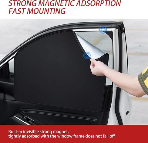 4 PCS Car Front Side Window Sun Shade, 31.50In x 19.68In x 7.87In, 31.50In x 19.68In, Foldable Vehicle Rear Side Window Heat Insulation Accessories, Universal for Most Cars (Silver) in Saudi Arabia