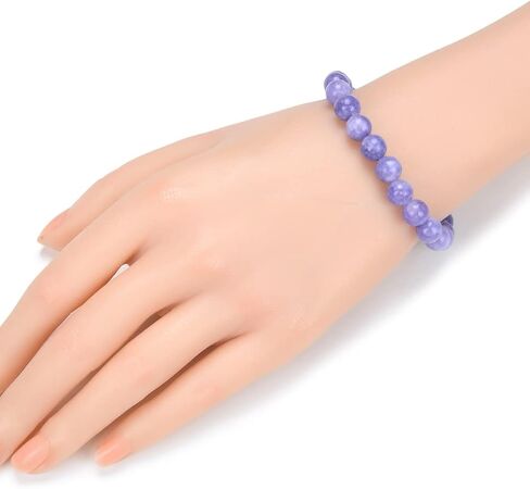 Adabele 1pc Natural Stretch Gemstone Bracelet 8mm (0.31") Bead 7 Inch to 8.5 inch Healing Crystal Energy Quartz Chakra Jewelry Women Men Birthday Gift in Saudi Arabia