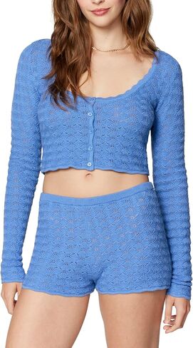 florence by mills womens Le Pointelle Sweater Lace Shortie in Kuwait