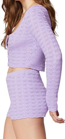 florence by mills womens Le Pointelle Sweater Lace Shortie in Kuwait