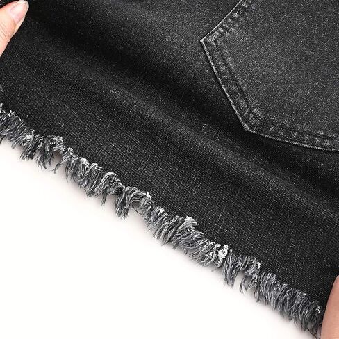 THUNDER STAR Women Mid Rise Ripped Stretchy Jeans Shorts Frayed Raw Hem Casual Denim Shorts in Saudi Arabia