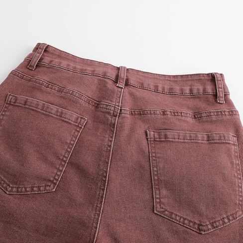 THUNDER STAR Women Mid Rise Ripped Stretchy Jeans Shorts Frayed Raw Hem Casual Denim Shorts in Saudi Arabia