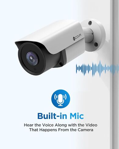 4K PoE Security IP Bullet Camera Outdoor, 8-Megapixel UHD Wired Surveillance Video Camera, AI Human Vehicle Detection, 110° Wide Angle 2.8mm Lens with Audio, 100ft IR Night Vision, LY37EB8MA in Saudi Arabia