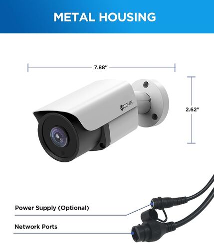 4K PoE Security IP Bullet Camera Outdoor, 8-Megapixel UHD Wired Surveillance Video Camera, AI Human Vehicle Detection, 110° Wide Angle 2.8mm Lens with Audio, 100ft IR Night Vision, LY37EB8MA in Saudi Arabia
