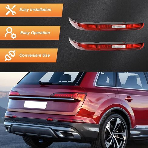 KAKSEY Rear Bumper Reflector Tail Light Fog Lamp Compatible with Audi Q7 2016 2017 2018 2019 2020 2021 2022 Replace 4M0945096A (Right Passgenger Side) in Kuwait