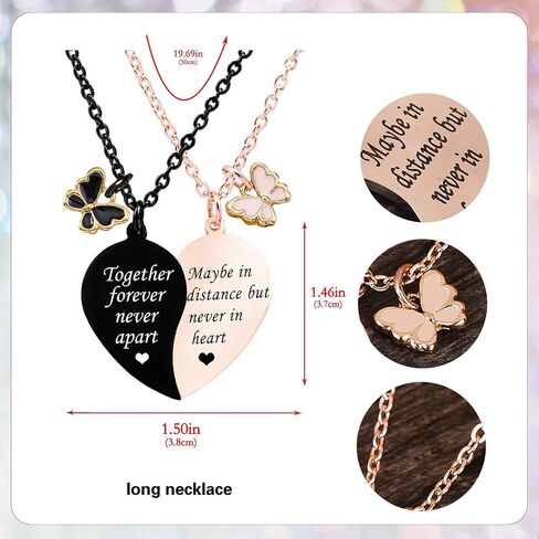 MJartoria BFF Necklace for 2-Valentines Heart Matching Necklace Best Friends Pendant Friendship Necklace Set of 2 Gifts for Women in Saudi Arabia