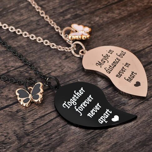 MJartoria BFF Necklace for 2-Valentines Heart Matching Necklace Best Friends Pendant Friendship Necklace Set of 2 Gifts for Women in Saudi Arabia