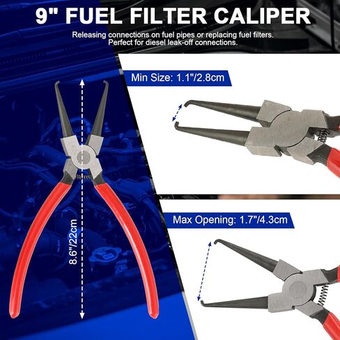 مجموعة كماشة خط الوقود 5 قطع من DASBET، كماشة إزالة الخرطوم، وفرجار فلتر الوقود، ومشبك مشبك أنبوب خرطوم، وزردية مشبك خرطوم مسطح، كماشة فصل 30 درجة، مجموعة كماشة خرطوم مشبك لصيانة السيارات in Kuwait