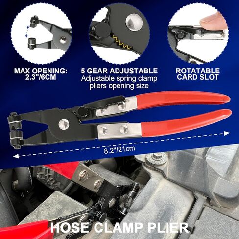 مجموعة كماشة خط الوقود 5 قطع من DASBET، كماشة إزالة الخرطوم، وفرجار فلتر الوقود، ومشبك مشبك أنبوب خرطوم، وزردية مشبك خرطوم مسطح، كماشة فصل 30 درجة، مجموعة كماشة خرطوم مشبك لصيانة السيارات in Kuwait