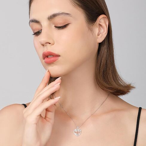 PRAYMOS 925 Sterling Silver Heart Urn Necklace for Ashes Cremation Jewelry for Ashes of Loved Ones Keepsake in Kuwait