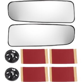 X AUTOHAUX Pair Car Rearview Left Right Side Lower Part Mirror Glass Replacement W/Backing Plate Non-heated White Glass for Nissan Titan 2004-2015
