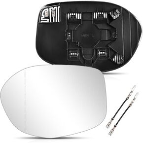 Driver Side Mirror Glass Compatible with Honda Odyssey 2014 2015 2016 2017, Left Side Convex Heated Rearview Mirror with 2-Pin Heating Connector Replace for 76253-TK8-A51 76253-TK8-A41