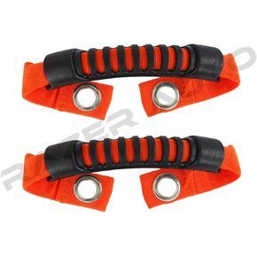 ORANGE Windshield Pillar Rear Side Grab Handle - Pair for 07-17 Jeep JK Wrangler Rubicon