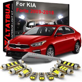 LED Interior Light Kit Package Replacement for KIA Forte Cerato K3 2009 2010 2011 2012 2013 2014 2015 2016 2017 2018, Super Bright 6000K White Bulbs + Install Tool