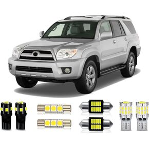 White LED Bulbs Package Kit Compatible with 2003 2004 2005 2006 2007 2008 2009 Toyota 4Runner Interior Map Dome Light + License Plate Light and Install Tool, 15 Piece