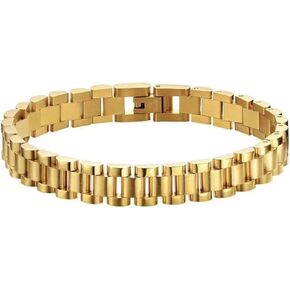 JEWELVERSE 18K Gold-Plated Watch Band Bracelet For Women | Watch Strap Bracelet | Chunky Bracelet | Link Chain Bracelet | Gold Bracelet