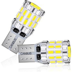 2 PCS Car T10 LED Width Light, 3014-30SMD Super Bright 360° License Plate Reading Light, Canbus Error Free Energy Saving Dome Light, Universal Interior Light Replacement for Most Cars (White)