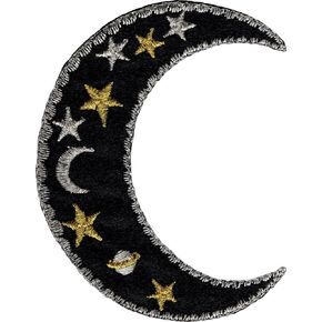MOON & STARS Embroidered Patch 3" X 2 1/2"
