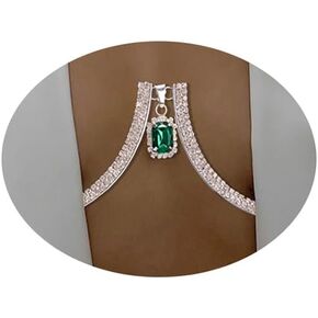 Women Rhinestone Square Shape Chest Bracket Chain Bikini Bra Body Chain Sexy Crystal Lingerie Chain Festival Party Rave Underwear Body Chain Jewelry