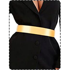 Cosydays Punk Metal Waist Belt Gold Mirror Metallic Waistband Dress Belt Body Jewelry for Women (Gold)