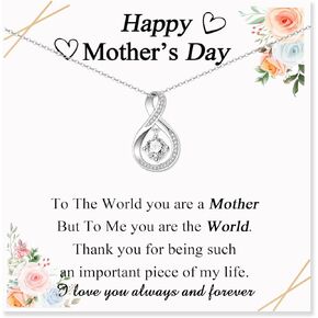 Infinity Necklace Gifts for Women, Birthday Christmas Valentines Mothers Day Gifts for Mom Wife Grandma New Mom Bonus Mom Sister Dog Mom Aunt Stepmom Mother-in-law Daughter-in-Law Sister-in-Law Coworker Boss