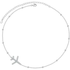 DAOCHONG S925 Sterling Silver Aairplane Choker Short Dainty Plane Necklace Pendant for Women Jewelry