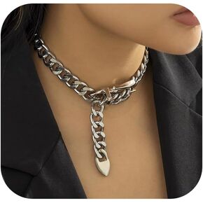 Cuban Link Chain for Women Trendy Chunky Gold Chain Statement Necklace Vintage Heavy Chain Necklace for Women Summer Concert Outfits for Women