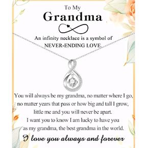 Infinity Necklace Gifts for Mom Grandma Wife Aunt New Mom to Be Mother-in-Law Sister-in-Law Daughter-in-Law Boyfriends Mom Bonus Mom Step Mom, Christmas Birthday Mothers Day Valentines Day Graduation Present for Women