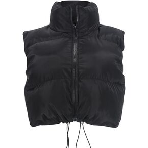 Quilted Vest Jacket for Women Winter Fall Lightweight Sleeveless Cropped Cardigan Tops Heated Puffer Vest Coat