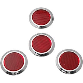 uxcell 4 Pieces Red Round Car Reflector Set (HL-3003)