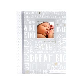 Lil Peach First 5 Years Dream Big Wordplay Baby Memory Book, Baby Keepsake Journal, Gift For New And Exxpecting Parents, 46 Fill In Pages, Blue 1 Count (Pack of 1)