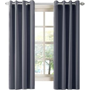 LA PALMA Thermal Insulated Blackout Darkening Grommet Living Room Curtains Window Drapes for Bedroom Pack of 2 Panels