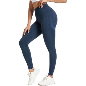 Women High Waist Seamless Leggings with Tummy Control Smile Contour Gym Running Workout Yoga Pants