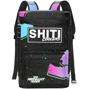 SHITI Coolers Soft Side Backpack Cooler for Partying at The Beach, Pool, Tailgate, or Camping - Portable Backsaver - Insulated & Leak Proof - High Performance Yet Extremely Cool (Midnight Rider)