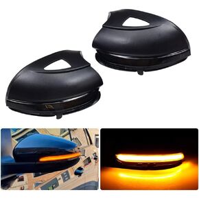 Hacreyatu Sequential Led Side Mirror Turn Signal Light Indicator Smoked Lens (L&R) For VW Golf 6 MK6/ Golf G-TI 6 /R20 2008-2012 (Yellow-blue, no holes)