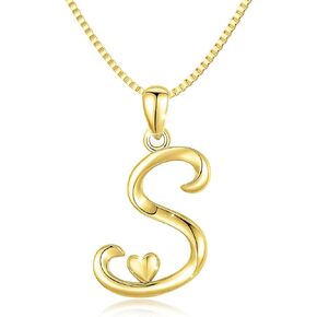 Dainty Gold Heart Initial Necklaces for Women Trendy: Cute Name Letter Necklace Personalized 14K Gold Plated Pendant Necklace for Women Simple Waterproof Non Tarnish Womens Jewelry A-Z