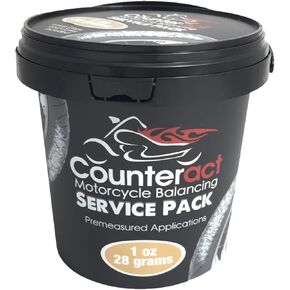 Counteract MKSP1 Motorcycle Tire/Wheel Balancing Bead Bulk Shop Service Pack Bucket - (20) 1oz Pre-measured Bead Bags, (20) Vortex Valve Caps and Cores