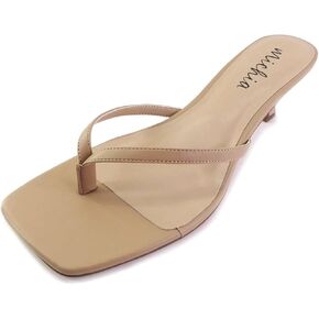 Women’s Square Open Toe Flip Flops Heels Sandals