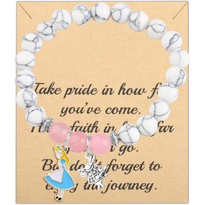 FUSTMW Alice Gifts Bracelet Rabbit Alice Pendant Jewelry Wonderland Inspired Gifts Cartoon Keepsake Bracelet Friendship Gifts (Bracelet)
