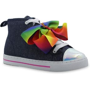 JoJo Siwa Girls High Top Fashion Sneakers, Rose Gold (Toddler, Little Kid)